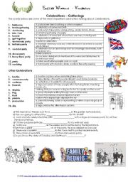 English Worksheet: Celebrations - gatherings