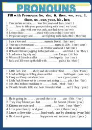 English Worksheet: PRONOUNS