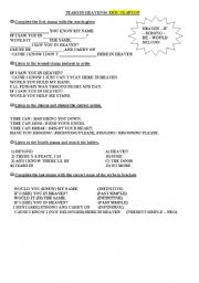 English Worksheet: a song by ERIC CLAPTON!