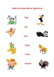 English Worksheet: The animals.