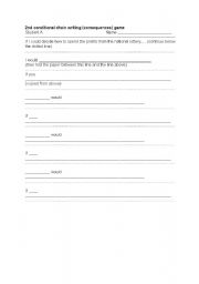 English Worksheet: Second conditional chain writing