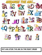 English Worksheet: ARRANGE THE ABC...........