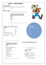 English Worksheet: Goofy Video Activity