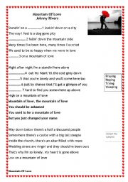 English Worksheet: Mountain of Love by Jonhy Rivers