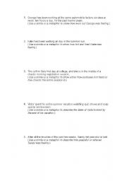 English Worksheet: Metaphors and Similes worksheet