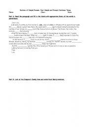 English worksheet: Revision of Present Simple, Past Simple, Present Continous