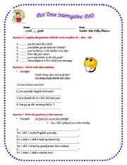 English Worksheet: past tense interrogative DID