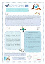 English Worksheet: World Peace Day - 21st September