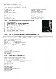 English Worksheet: Rolling in the Deep Song Activity