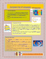 English Worksheet: European Day of Languages-26th September