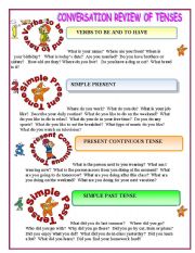 English Worksheet: REVIEW OF TENSES