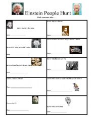 English Worksheet: Einstein People Search