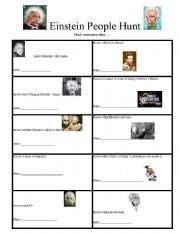 English worksheet: Einstein People Search