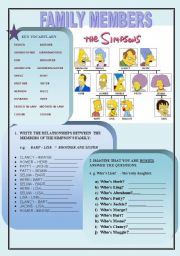 English Worksheet: Family Members Practice