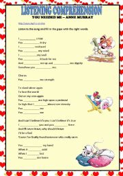 English Worksheet: LISTENING COMPREHENSION - YOU NEEDED ME