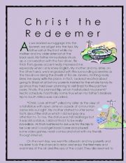 English Worksheet: Wonder of the World Story series 6 ( Christ the Redeemer)