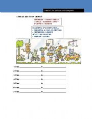 English Worksheet: PRESENT CONTINUOUS WITH TOYS