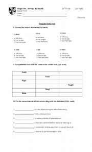 English worksheet: Verbs Test