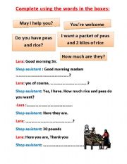 English Worksheet: At the supermarket