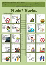 English Worksheet: Modal Verbs - Multiple choice
