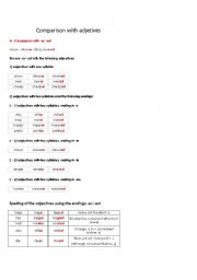 English Worksheet: comparative and superlative