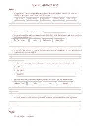 English Worksheet: Grammar Review