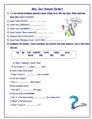 English Worksheet: Present perfect