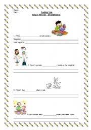 English worksheet: Simple Present  Identification