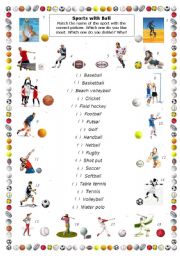 English Worksheet: Sports with Ball part 2