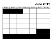 English worksheet: calendars.JUNE-JULY..blank.doc