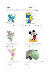 English worksheet: colours