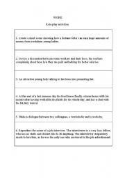 English Worksheet: 6 Work related humorous role-play activities