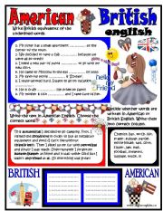 English Worksheet: American-British Englsih
