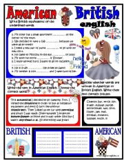 English Worksheet: American-British Englsih