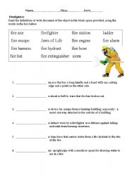 English worksheet: Firefighters