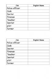 English Worksheet: Simple jobs