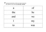 English worksheet: word wall