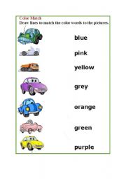 English worksheet: Color Worksheet