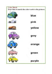 English Worksheet: Color Worksheet