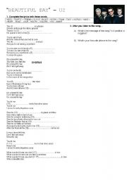 English Worksheet: U2 - BEAUTIFUL DAY