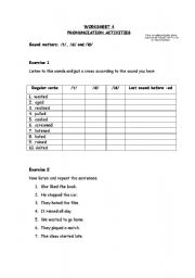 English worksheet: Pronunciation activities. Worksheet 4.