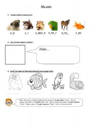 English worksheet: Pets