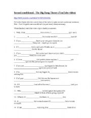 English Worksheet: Second Conditional Gap-fill: The Big Bang Theory