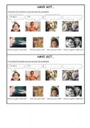 English Worksheet: have got - pets