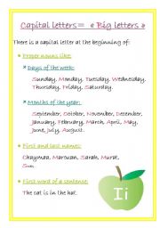 English Worksheet: Capital letters