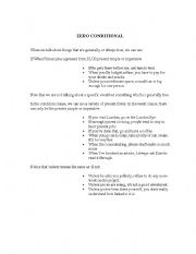 English worksheet: Zero Conditional