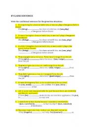 English Worksheet: IF CLAUSE SENTENCES