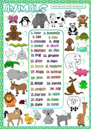 English Worksheet: Animals - matching (B&W included)