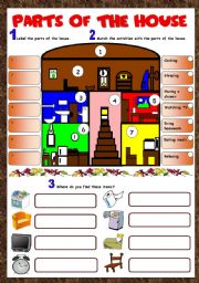 English Worksheet: Parts of the house