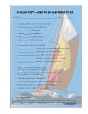 English worksheet: ENGLISH TEST - VERB TO BE AND THERE TO BE (PAST)